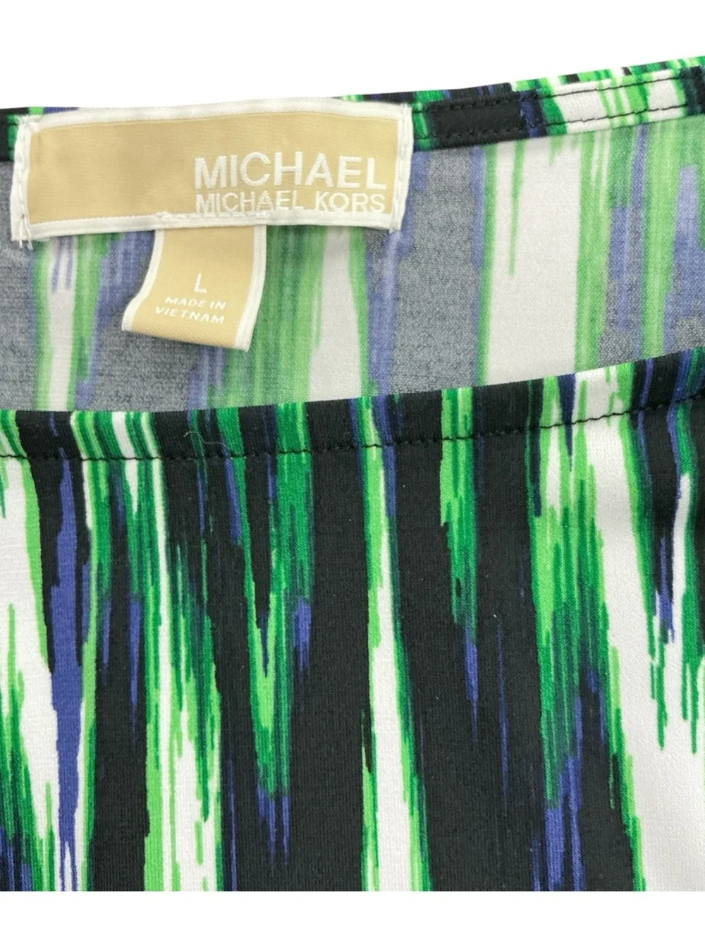 Michael Kors Green and Black Patterned sleeveless Top